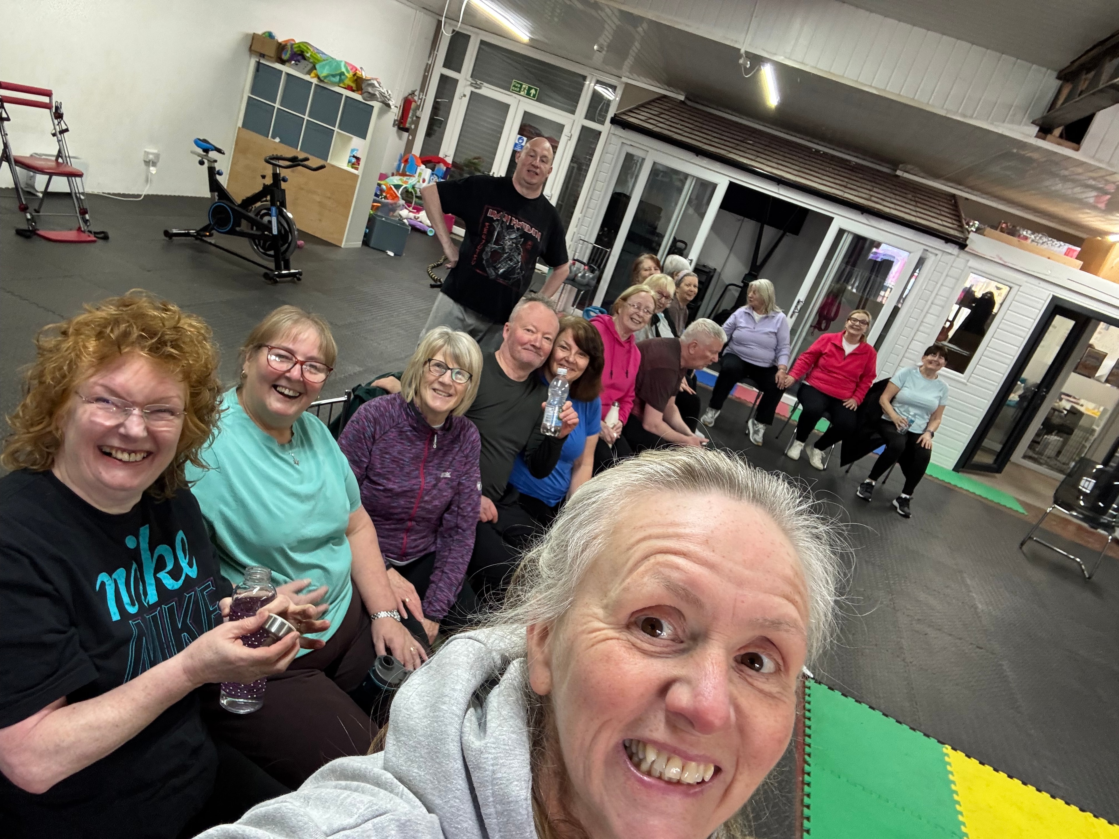 Members of Ageless Fitness enjoying a class together